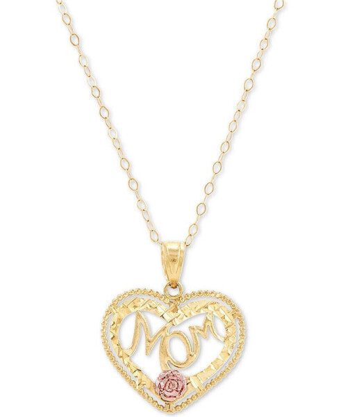 Macy's mom Heart 18" Pendant Necklace in 10k Gold & 10k Rose Gold