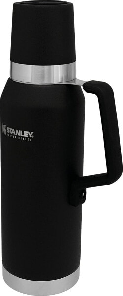Stanley Master Unbreakable Thermal Bottle 750 ml Foundry Black - Kanne-Hält dank der vierschichtiger Vakuumisolierung Heiß - Deckel fungiert als Becher - Spülmaschinenfest