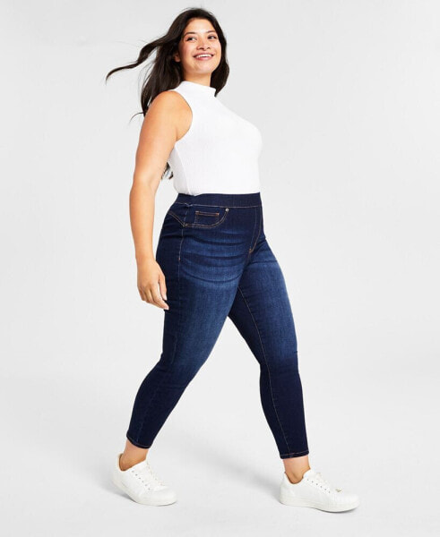 Trendy Plus Size Pull-On Skinny Ankle Jeans