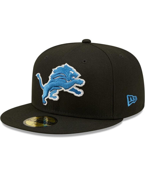 Men's Black Detroit Lions Omaha Team 59Fifty Fitted Hat