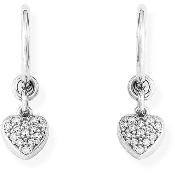 Original silver earrings with zircons Romance OCBZ