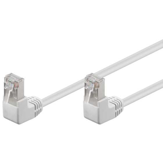 Wentronic CAT 5e Patch Cable 2x 90° Angled - F/UTP - white - 5m - 5 m - Cat5e - F/UTP (FTP) - RJ-45 - RJ-45