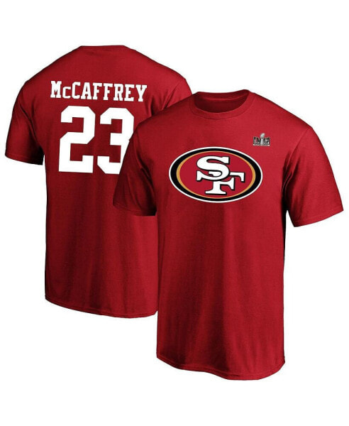 Men's Christian McCaffrey Scarlet San Francisco 49ers Super Bowl LVIII Big and Tall Player Name and Number T-shirt