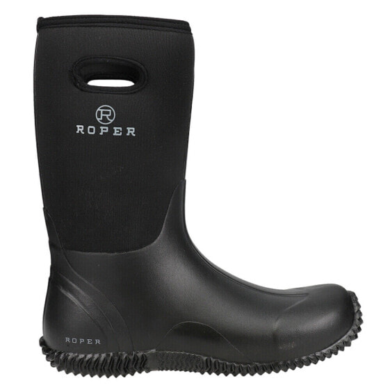 Roper Barnyard Pull On Rain Mens Black Casual Boots 09-020-1136-0095