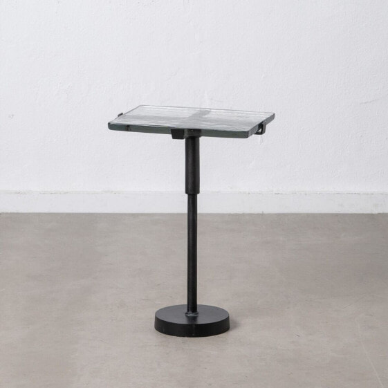 Вспомогательный стол 41 x 32 x 59 cm Стеклянный Чёрный Металл