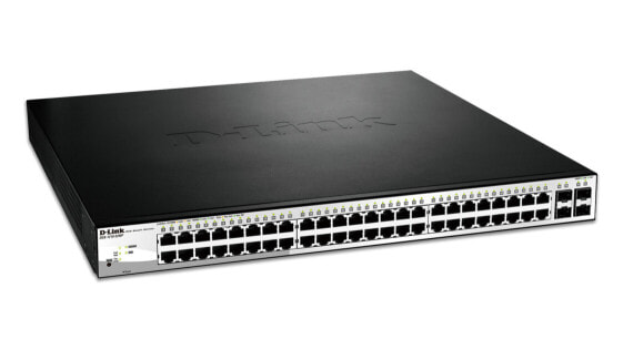 Сетевой коммутатор Управляемый  Черный  D-Link DGS-1210-52MP L2 Gigabit Ethernet (10/100/1000) 1U Питание по Ethernet (PoE)