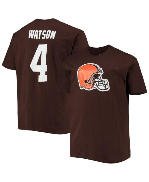 Men's Deshaun Watson Brown Cleveland Browns Big and Tall Player Name and Number T-shirt