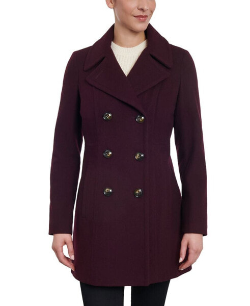 Women's Double-Breasted Wool Blend Peacoat, Created for Macy's