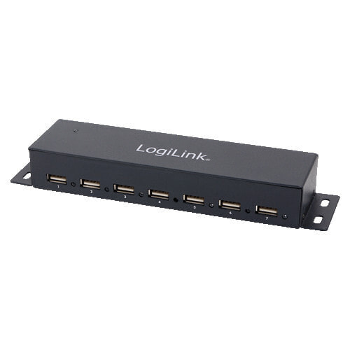 USB-концентратор LogiLink UA0148 - USB 2.0 - 480 Mбит/с - серый - металлический