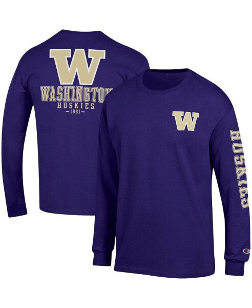 Men's Purple Washington Huskies Team Stack Long Sleeve T-shirt