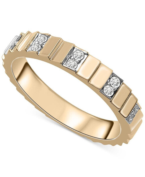 Diamond Textured Band (1/6 ct. t.w.) in Gold Vermeil, Created for Macy's