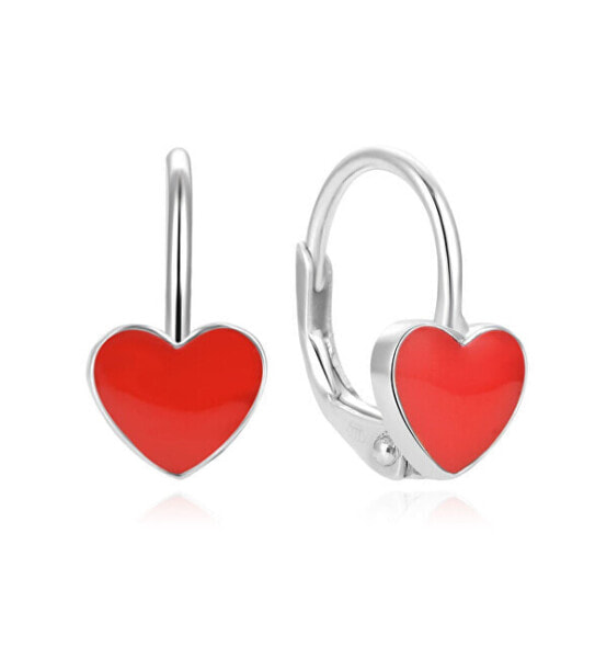 Girls´ silver earrings with hearts AGUC1290DL