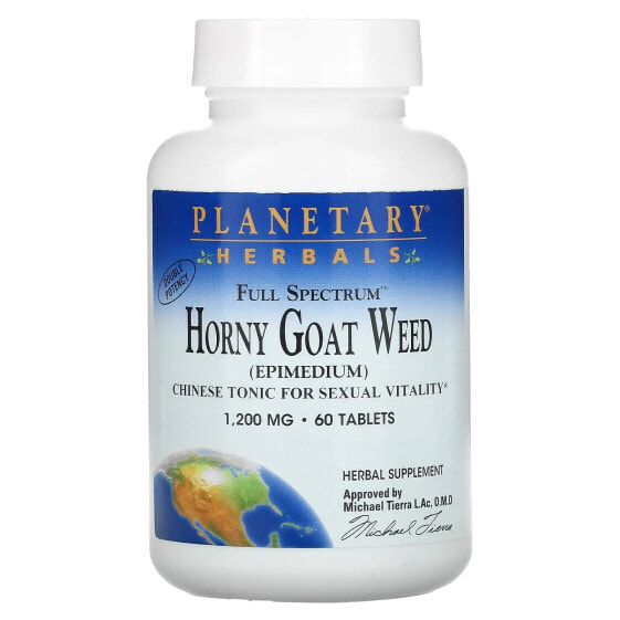 Витамины для мужского здоровья Planetary Herbals Full Spectrum Horny Goat Weed, 1,200 мг, 60 таблеток