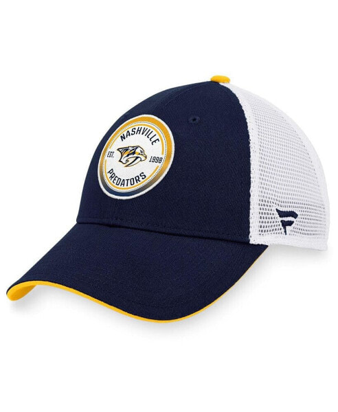 Men's Navy, White Nashville Predators Iconic Gradient Trucker Snapback Hat