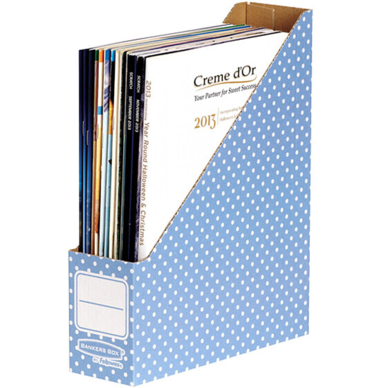 Полка для журналов синяя Fellowes 4482101 из переработанного картона 10 штук 7,8 х 31,1 х 25,8 см