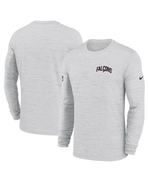 Men's White Atlanta Falcons Sideline Velocity Athletic Stack Performance Long Sleeve T-Shirt