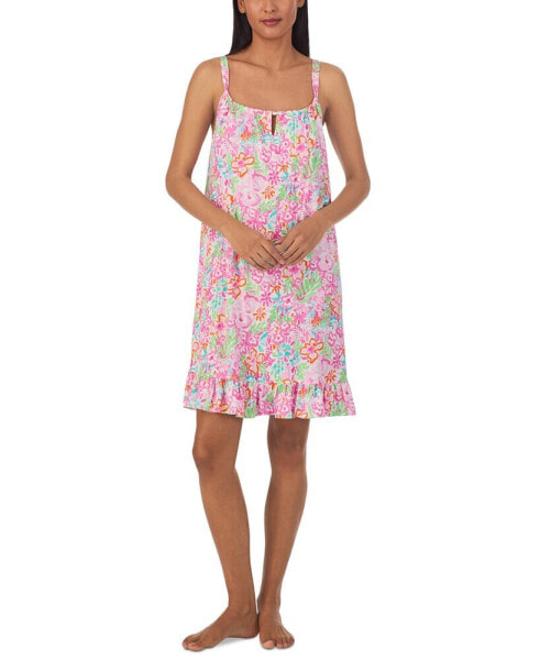 Women's Short Tunnel Neck Strap Nightgown