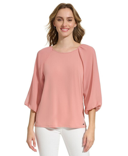 3/4 Chiffon Sleeve Blouse