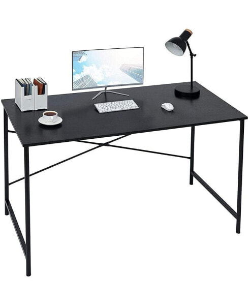47.2"W X 23.6" D X 29.6"H Metal Frame Home Office Writing Desk - Full Black