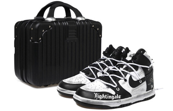 【定制球鞋】 Nike Dunk High Retro OKHR 熊猫 黑标 十字架 做旧Vibe风 高帮 板鞋 男款 黑白 / Кроссовки Nike Dunk High DD1399-105