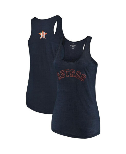 Women's Navy Houston Astros Plus Size Swing for the Fences Racerback Tank Top