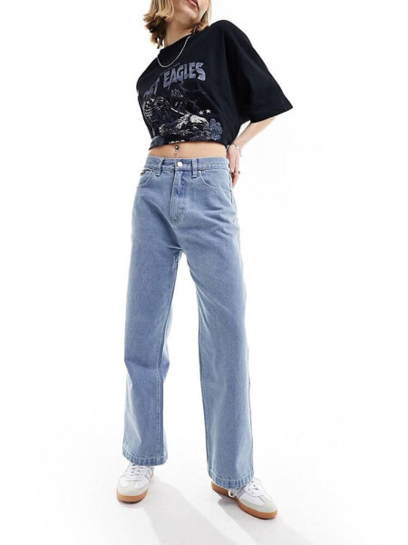 Santa Cruz classic baggy denim jeans in bleach blue wash