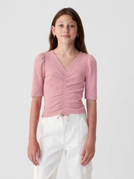 Kids Essential Rib Ruched Shirt