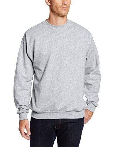 Hanes Sweatshirt Men's Gray Large Crew Neck Long Sleeve Light Steel Pullover