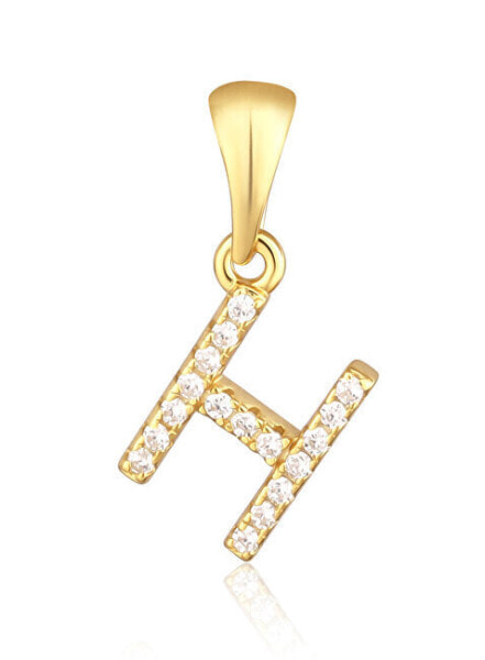 Gold-plated pendant with zircons letter "H" SVLP0948XH2BIGH