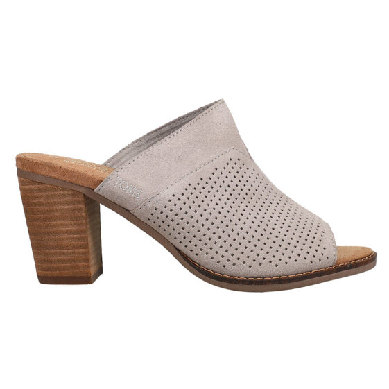 TOMS Majorca Block Heels Womens Grey Casual Sandals 10009322T