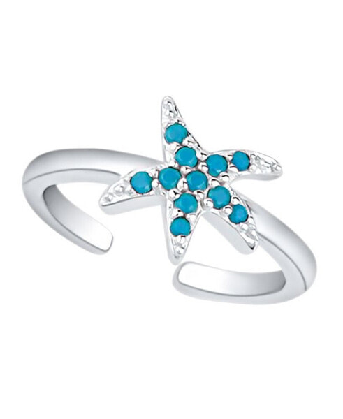 Turquoise Cubic Zirconia Starfish Toe Ring