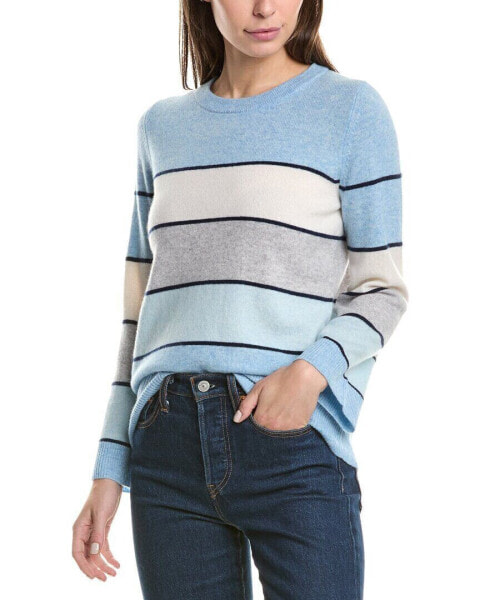 Forte Cashmere Wide Stripe Cashmere Pullover Women's