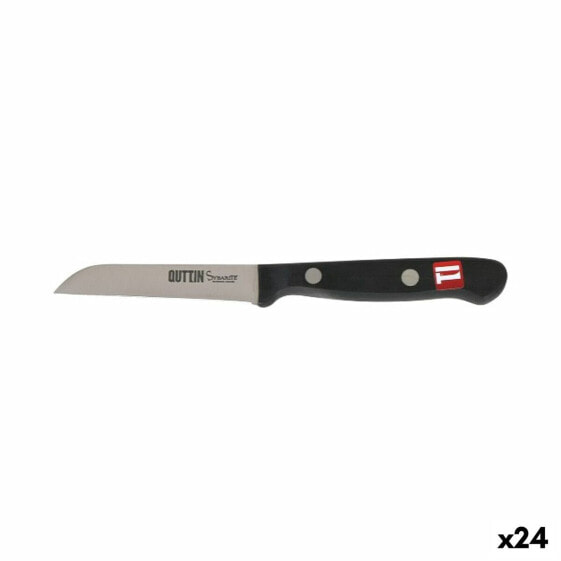 Нож для очистки Quttin Sybarite Чёрный Серебряный 8 см (24 штуки)