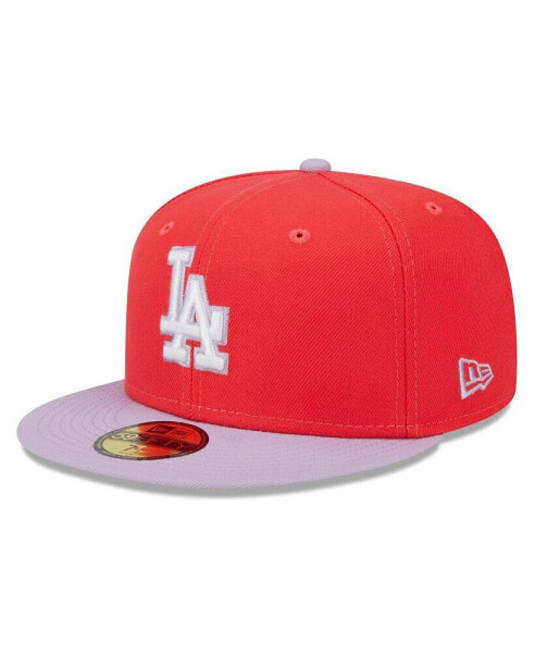 Men's Red, Lavender Los Angeles Dodgers Spring Color Two-Tone 59FIFTY Fitted Hat