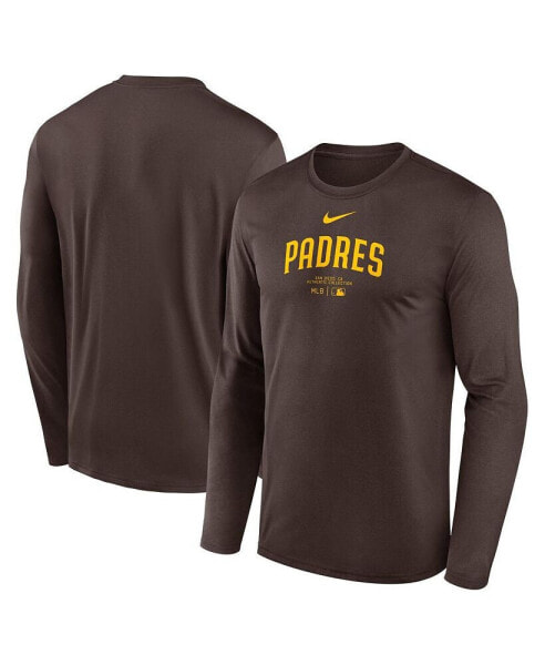 Men's Brown San Diego Padres Authentic Collection Practice Performance Long Sleeve T-Shirt