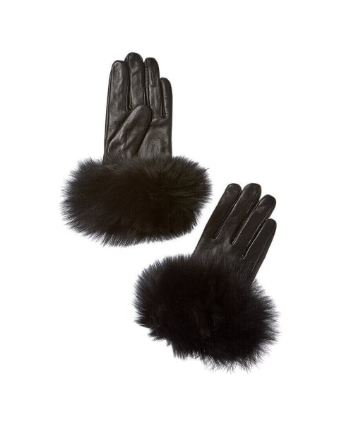 La Fiorentina Leather Gloves Women's Black