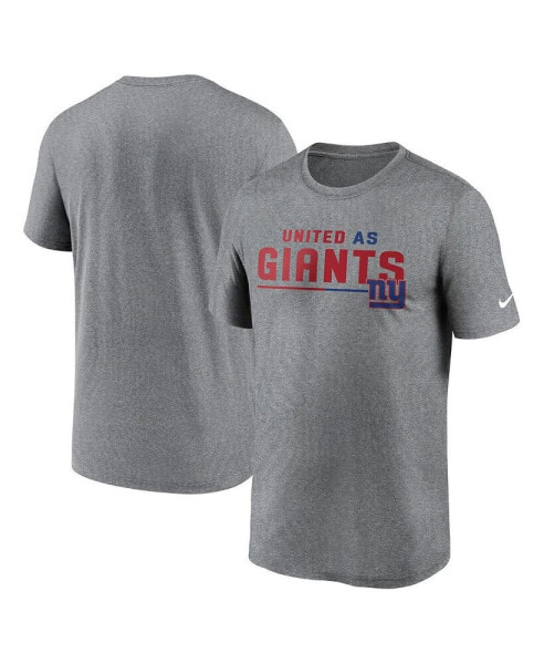 Men's Heather Gray New York Giants Legend Team Shoutout Performance T-shirt