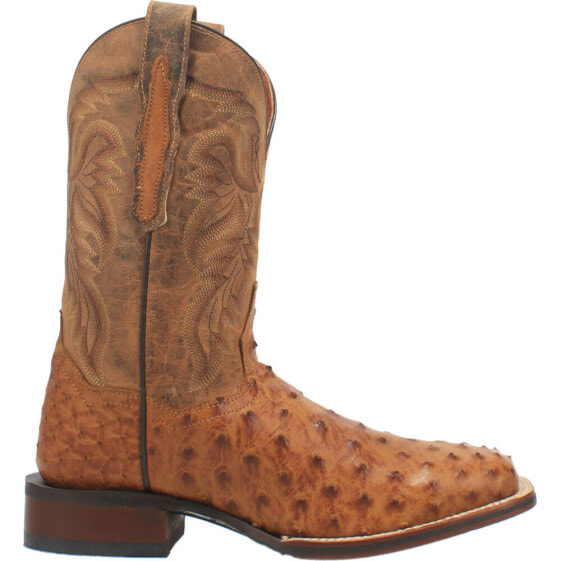 Dan Post Boots Alamosa Ostrich Square Toe Cowboy Mens Brown Casual Boots DP3876