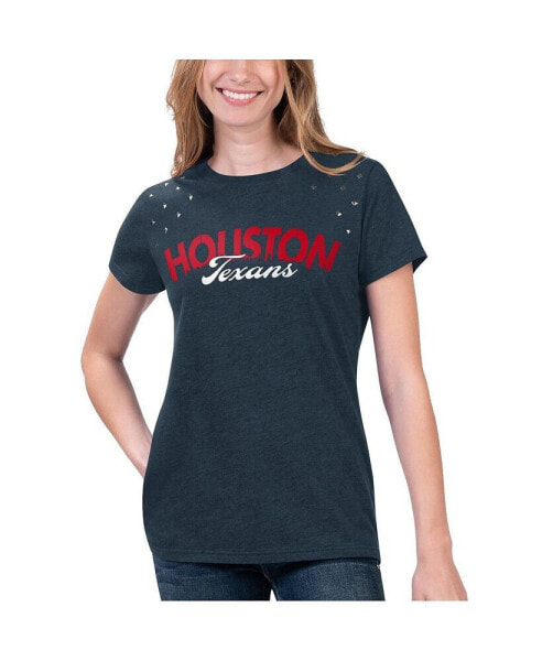 Women's Heathered Navy Houston Texans Main Game T-shirt