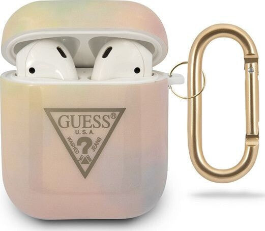 Guess Etui ochronne GUACA2TPUMCGG01 Tie&Dye Collection do AirPods 1/2 różowe