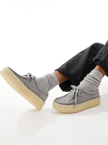 Clark Originals Cupsole shoes in dark grey suede