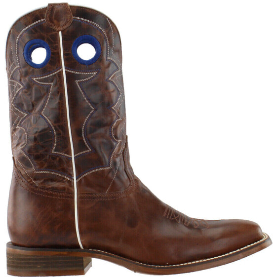 Nocona Boots Go Round Tan Embroidery Square Toe Cowboy Mens Size 7 D Casual Boo