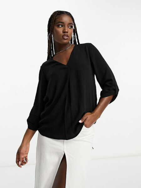 JDY v neck blouse in black