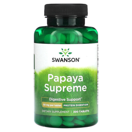Таблетки Swanson Papaya Supreme, 50 мг, 300 шт.