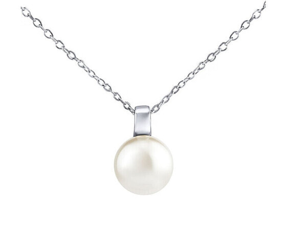 Silver necklace with white pearl Swarovski ® Crystals 12 mm LPS061912PSWW (chain, pendant)