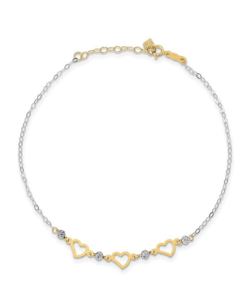 Браслет Macy's Heart and Bead  in 14k Gold