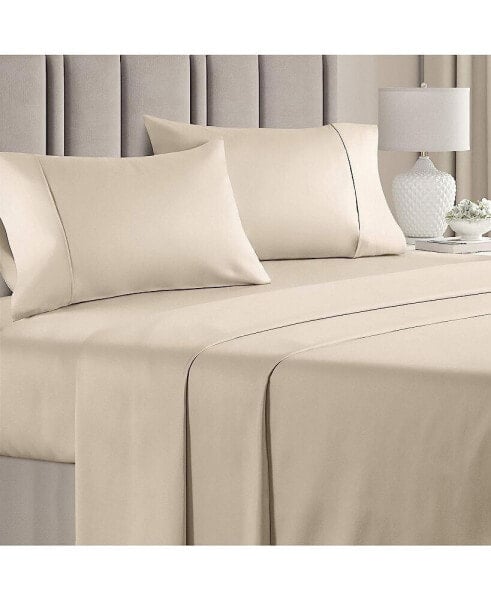 4 Piece 100% Cotton 400 Thread Count Sheet Set - California King