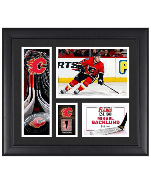 Mikael Backlund Calgary Flames Framed 15" x 17" Player Collage with a Piece of Game-Used Puck