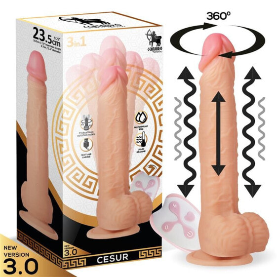 Cesur 3.0 Realistic Dildo Vibrating, Wavy, 360º and Up-and-Down Movement Remote Control USB