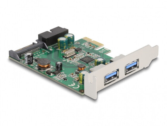 Delock 90096 - PCIe - USB 3.2 Gen 1 (3.1 Gen 1) - Low-profile - PCIe 2.0 - SATA 15-pin - Silver